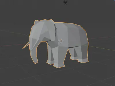 Lowpoly elephant Low-poly 3D model