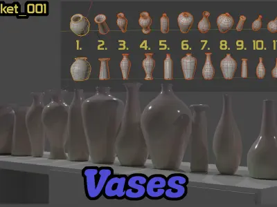 Vases pack Free 3D model