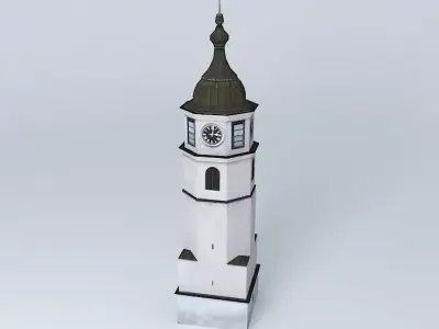 Historical Clock Tower Low-poly 3D model