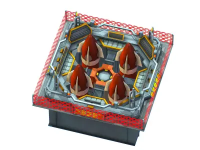 isometrical bomb torpedo launcher upgrade 03 Low-poly 3D model