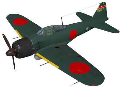 A6M5a Zero fighter Type 52 kou 3D model