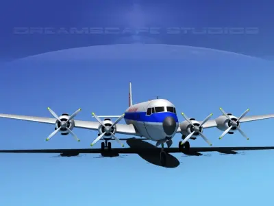 Douglas DC-7C Simmons Air Cargo 3D model