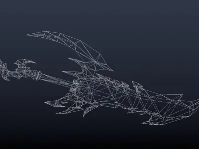 Crystal Metal Sword Low-poly 3D model