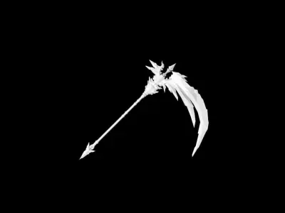 Crystal Scythe Low-poly 3D model