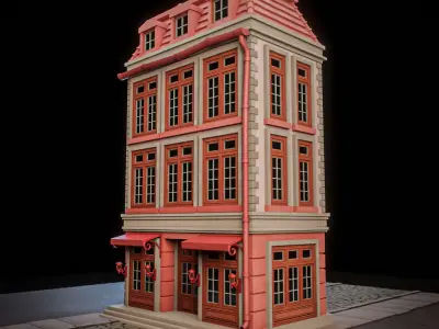 LOWPOLY CITY BUILDING STYLIZE 2 Low-poly 3D model