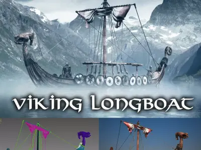 Viking Longboat Full Version 3D model