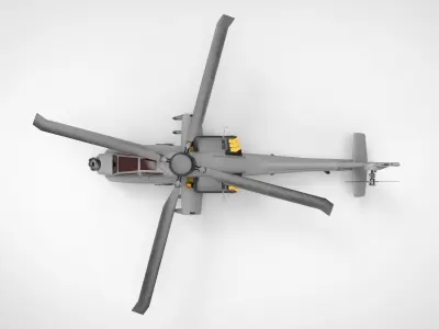 AH-64 Apache grey matte 3D model