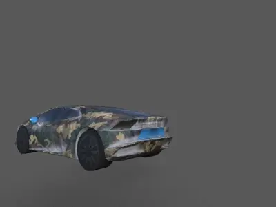 low poly car camouflage Low-poly 3D model