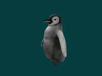 Emperor Penguin Baby Animal 3D model