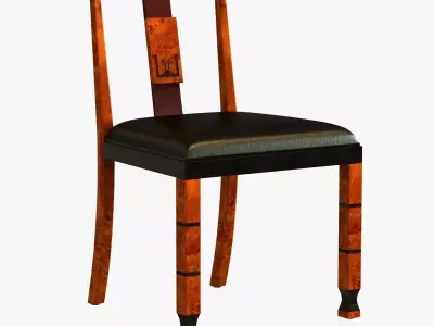 Otto Schulz rare walnut neoclassical chair 3D model