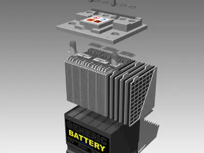 Generic Car Battery Full Interior 3D model