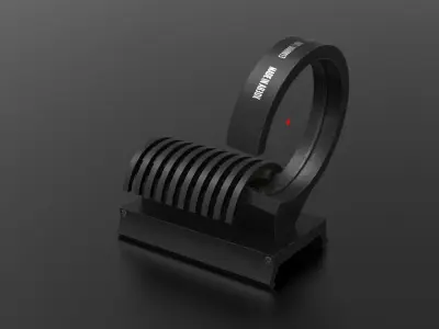 Red Dot Sight Semicircle Low-poly 3D model