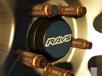 326 Power Lug Nuts Low-poly 3D model