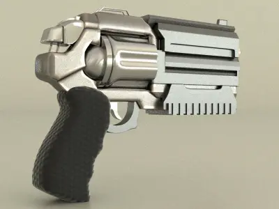 laos Game revolver Low-poly 3D model