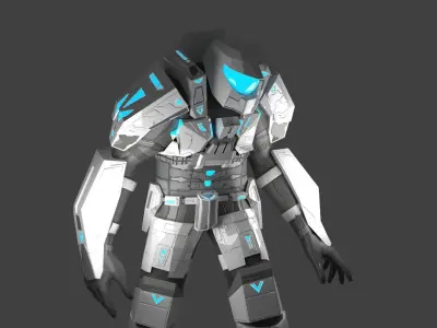 cyborg armor Low-poly 3D model