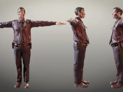 Zombie Military and Police Pack Low-poly 3D model