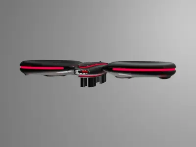 Twin bladed Drone Free low-poly 3D model