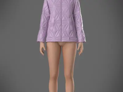 Quilted jacket women 3d model character clothes 3D model