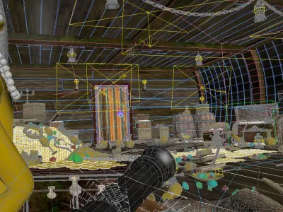 The cabin of a pirate ship treasure 3D model