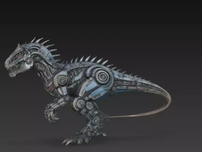 Robotic Dinosaur Ultra Realistic 3D Model Low-poly 3D model