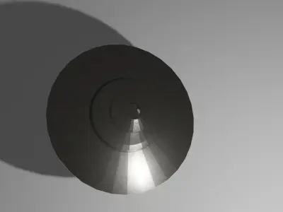 UFO Low poly Model flying saucer with shadow 3D model