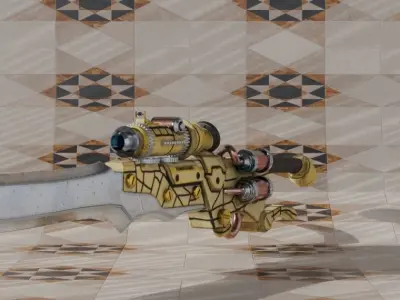 Steampunk pistol Free low-poly 3D model