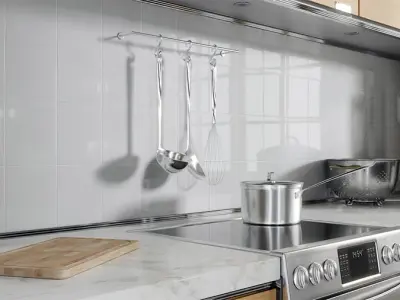  Three Stainless Steel Hanging Utensils Models 