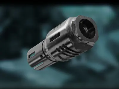 muzzle brake hybrid res 3D model