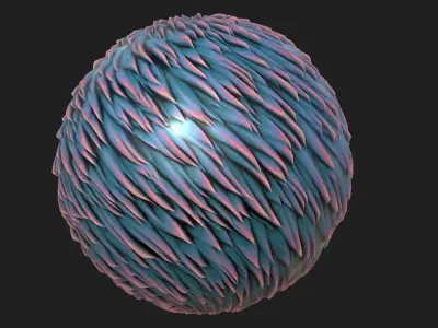 20 Stylized Fur and Hair Patterns Pack Low-poly 3D model