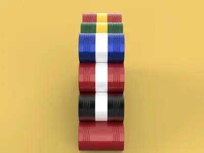 STEEL DRUM BARREL STACKED VARIOUS COLOR GALLON GAS TANK OIL FUEL 3D model