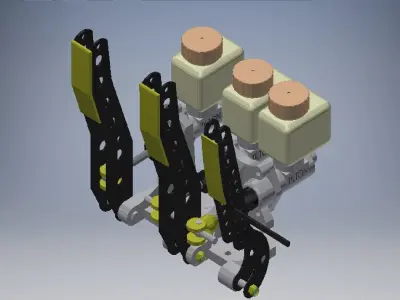Floor Mount Pedal Assembly 3D model