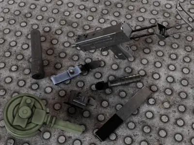 Game Ready Mac-11 Low-poly 3D model