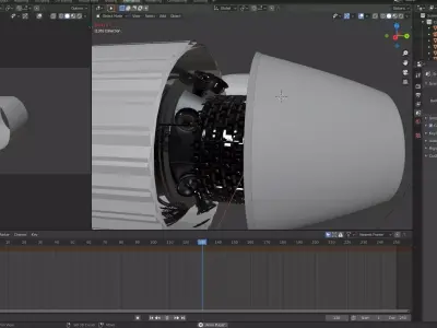 boeing 767 engine animated Low-poly 3D model