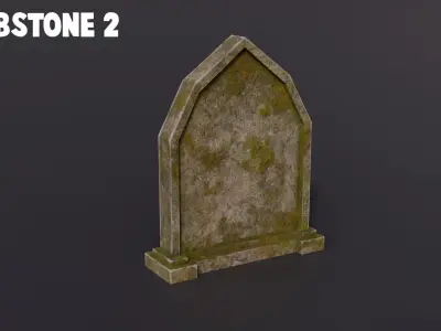 Graveyard Tombs and Tombstones Low-Poly 3d models Low-poly 3D model