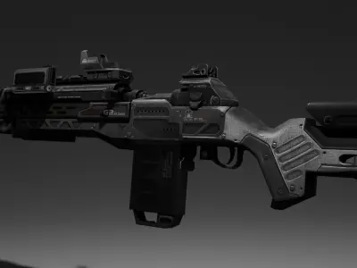 Sci-fi Assault Rifle  Game Ready  - G2 Low-poly 3D model