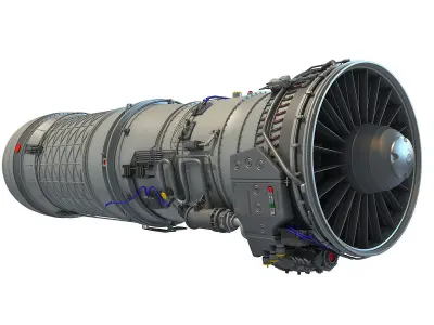 Pratt Whitney F100 Turbofan Engine 3D model