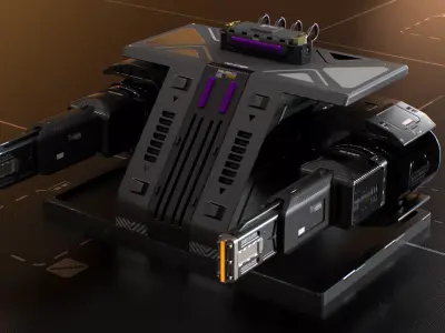 Laser Turret - ASURAX2 Low-poly 3D model