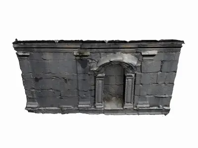 Medieval Wall Low-poly 3D model