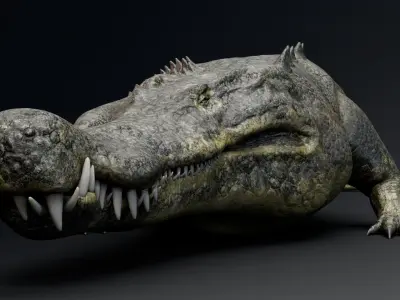 Dinosaur Deinosuchus - Crocodile Low-poly 3D model