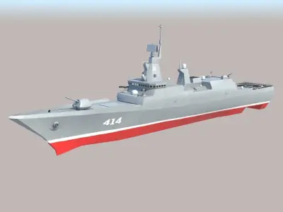 Admiral Gorshkov Class Frigate Ship Low-poly 3D model
