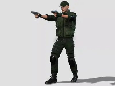 Realistic Urban Warfare Operator 3D model