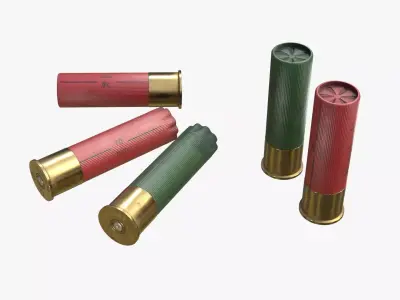 Generic 12 gauge shotgun shells Free low-poly 3D model