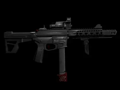 M4 carabine  Low-poly 3D model