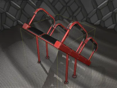 Sci-Fi Stairs - 28- Red Version Low-poly 3D model