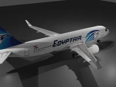 Egypt Air airbus a320neo 3D model Low-poly 3D model