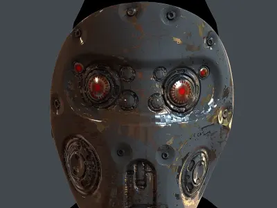 Gas mask helmet 3d model scifi Low-poly Low-poly 3D model 64