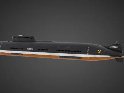 Submarine 3D Model Low-poly 3D model