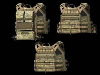 Plate Carriers CRYE JPC 2 V1 V2 V3 Low-poly 3D model