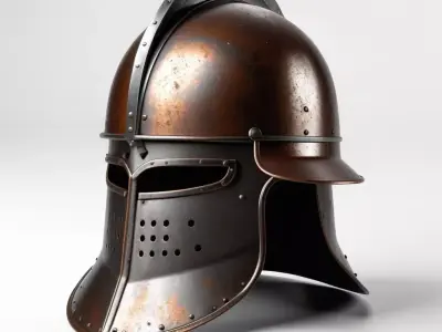 Rusty Steel Medieval Helmet 3D model
