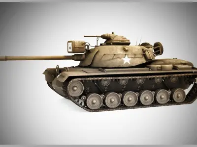 MBT M48A3 Patton Low-poly 3D model